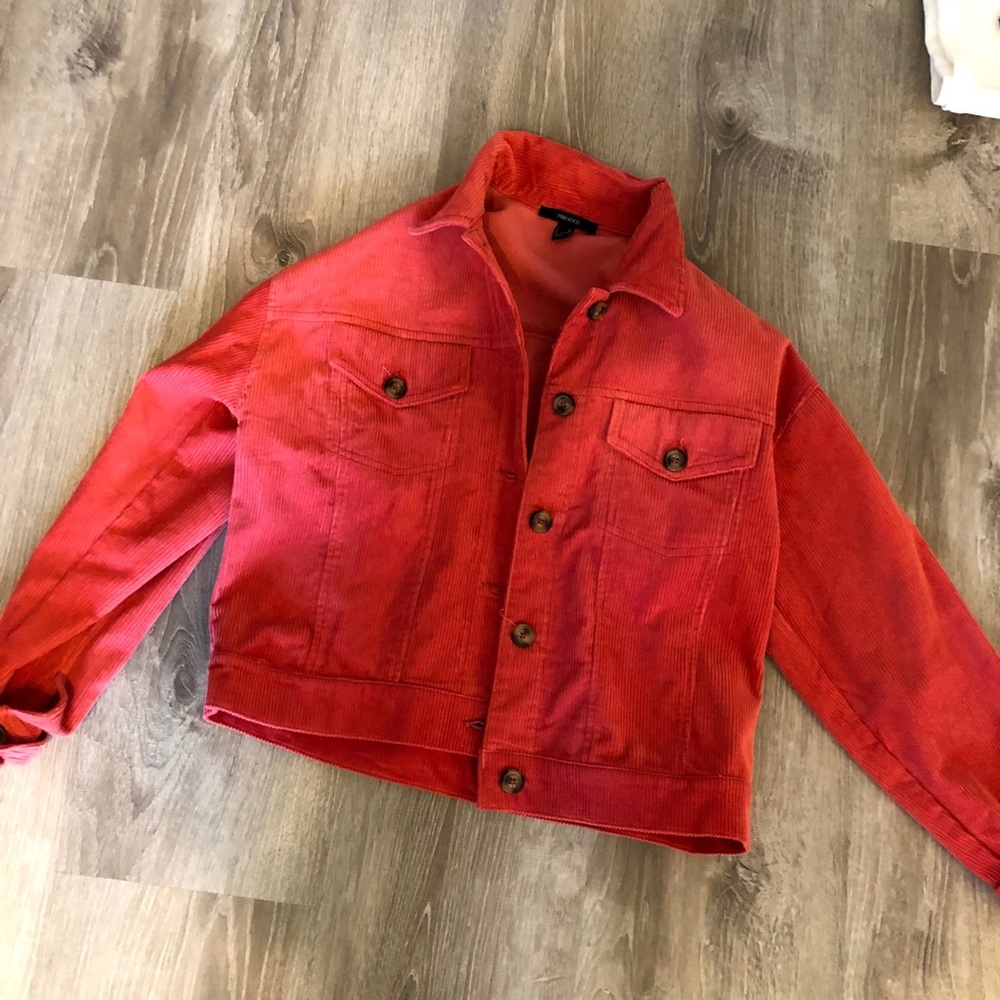 Forever 21 Coral Corduroy Jacket